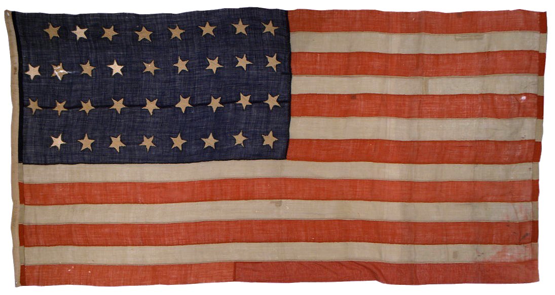 Round 3x5 Ft 35 STARS UNION Flag Embroidered Nylon US Civil War Historical USA 